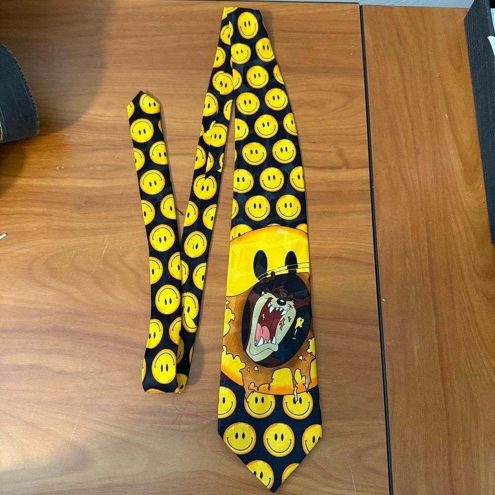 Looney Tunes Mania Vintage 1994 Tasmanian Devil Smiley Face Neck Tie